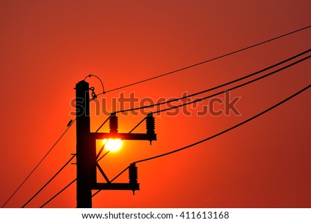 Silhouette , electricity post