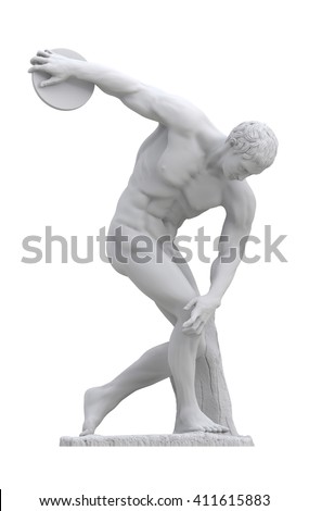 Discobolus classical sculpture Royalty-Free Stock Photo #411615883