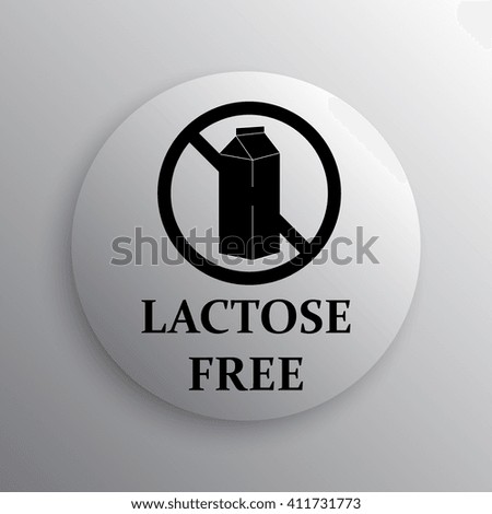 Lactose free icon. Internet button on white background.
