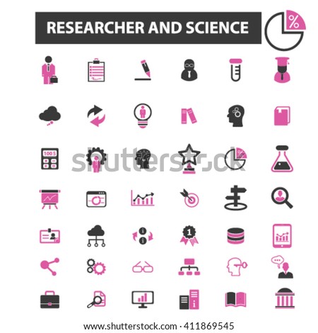 researcher and science icons

