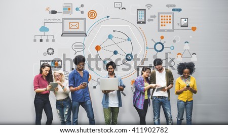 Global Communication Digital Device Information Concept Royalty-Free Stock Photo #411902782