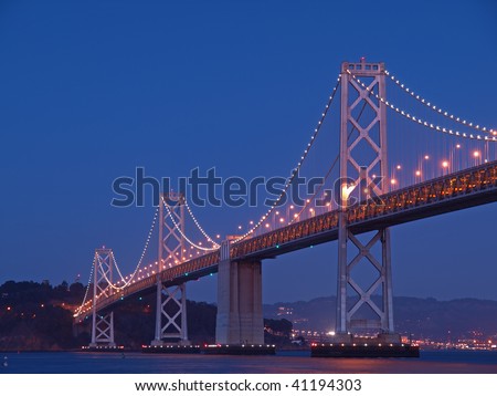 The Night Scene of Bay Bridge