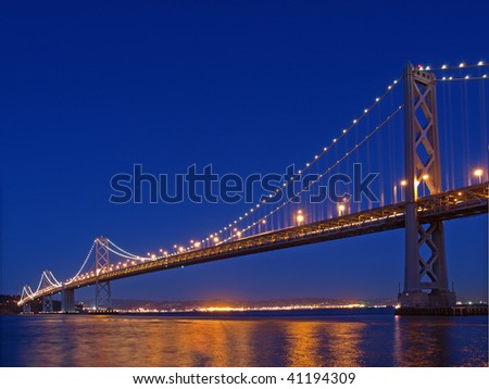 The Night Scene of Bay Bridge