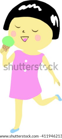 pretty girl eating ice-cream