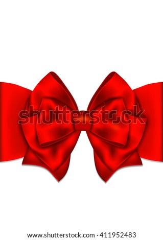 Greeting card template with red bow.