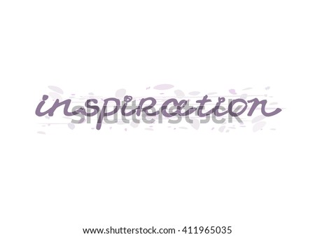 Calligraphic hand drawn ink vector lettering element "Inspiration". 