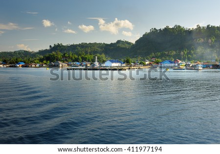 View of Wakai. Togean Islands or Togian Islands in the Gulf of Tomini. Central Sulawesi. Indonesia