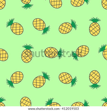 Seamless pineapple pattern / cute pattern.