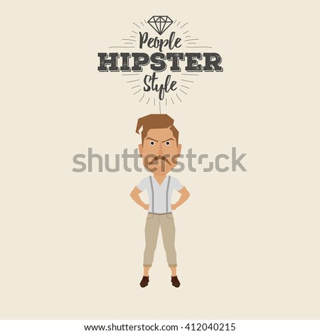 Isolated hipster man on a white background with text