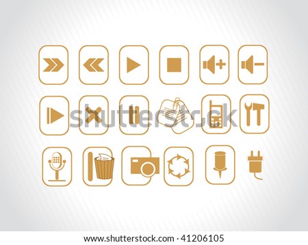 yellow web icons, illustration
