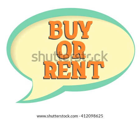 Buy or rent vector sticker. Volume frame with shadow. Speech bubble in retro style.