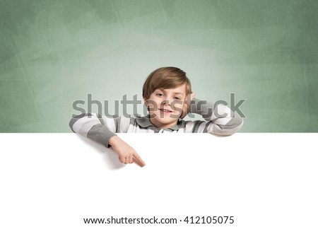 Boy with banner