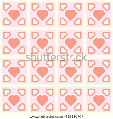 Fun seamless vintage love heart background in pretty colors. Great for baby announcement, Valentine's Day, Mother's Day, Easter, wedding, scrapbook, gift wrapping paper, textiles. post card, gift card