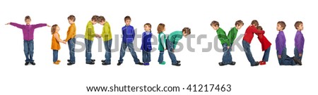 boy and girl making word THANK YOU, collage Royalty-Free Stock Photo #41217463