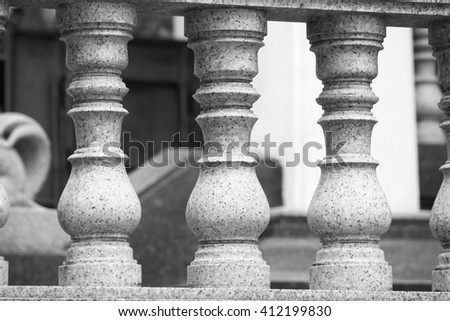 fragment of marble balusters