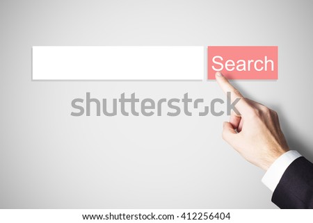finger pushing red web search button illustration
