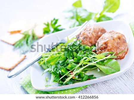 cutlets with salad