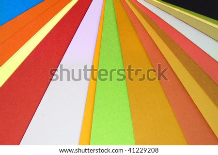 Variety of printing paper colors. Abstract artistic background.
