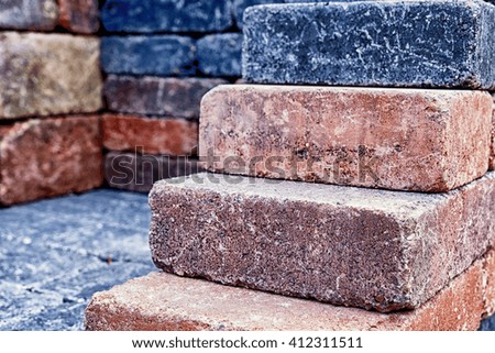 colorful brick wall - close up