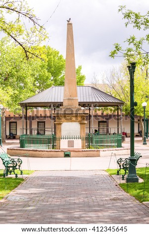 Monument at Santa Fe Plaza, New Mexico, USA