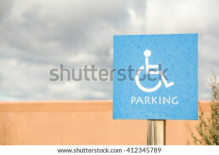 Parking reserved for disabled people. Road sign