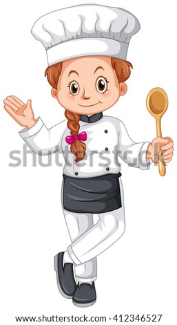 Female chef in uniform illustration