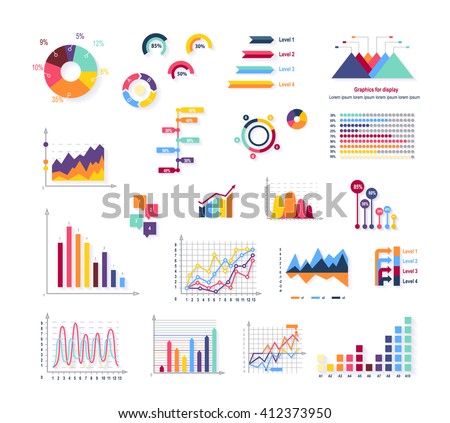Data tools finance diagram and graphic. Chart and graphic, business diagram data finance, graph report, information data statistic, infographic analysis tools vector illustration Royalty-Free Stock Photo #412373950