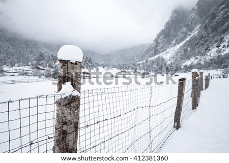 Country in snow