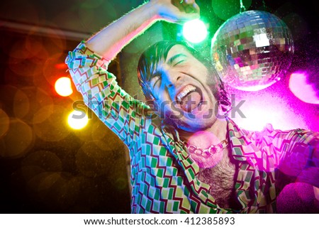 dancing funny vintage man have fun at club