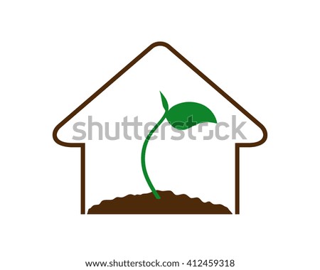 sprout shoot plant herb image vector house