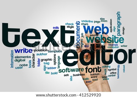 Text editor word cloud concept
