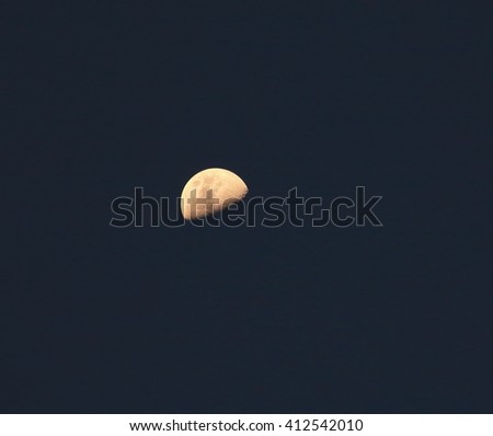 Half moon on the sky evening 
