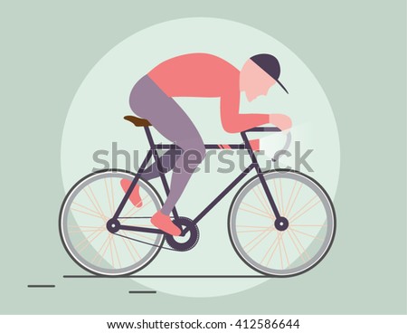 Vector illustration of a bike rider in a flat style