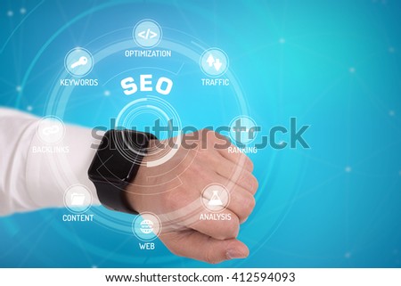 SEO CONCEPT with Icons and Keywords