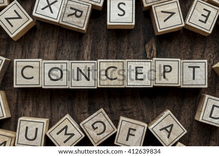 the word of CONCEPT on building blocks concept