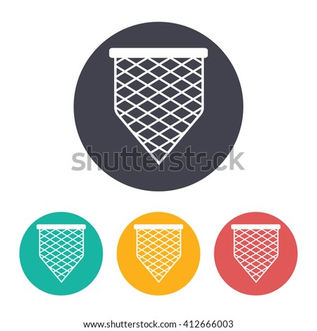 Vector flat scoop-net icon with set of 3 colors 