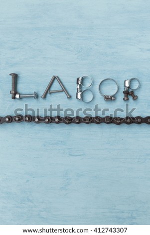 Labor design idea sign vertical style
