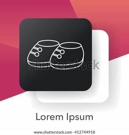 baby shoes line icon