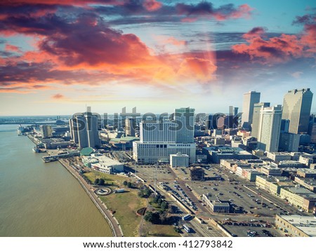 Beautiful panoramic aerial view of New Orleans - Louisiana - USA.