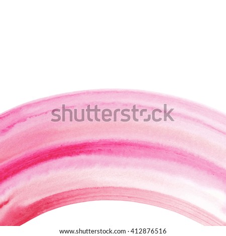 Vector abstract background - watercolor paint on white backdrop. Pink and red stripes, modern design template element for "save the date" cards, gift tags and package.