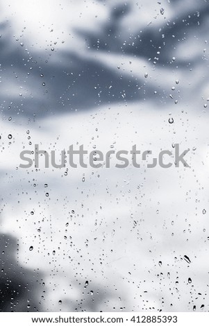 raindrops on glass unfocused