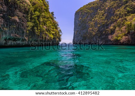 Koh Hong island is famous tour lagoon in andaman sea ,Krabi, Thailand
 Royalty-Free Stock Photo #412895482