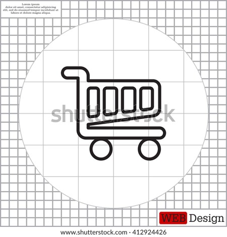 Vector shopping cart line icon