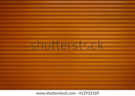 Orange metal roller shutter