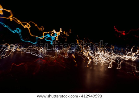 Abstract image of speed motion at night.