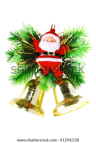 Christmas and New Year decoration-Santa Claus and Jingle Bells. Isolated