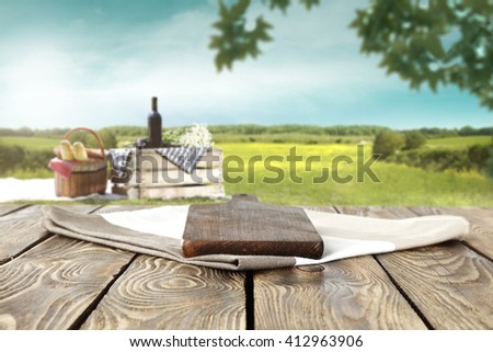 rural landscape and dark kitchen desk space 