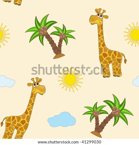 Giraffe. Baby seamless. Vector  illustration.