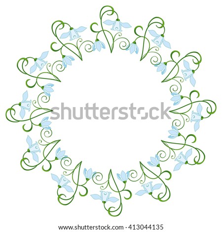 Elegant color round frame with flowers for wedding invitations and birthday cards. Raster clip art.
