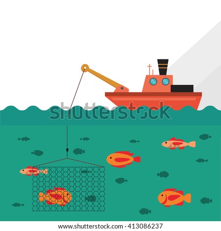 Fishing boat design. sea concept. sport illustration